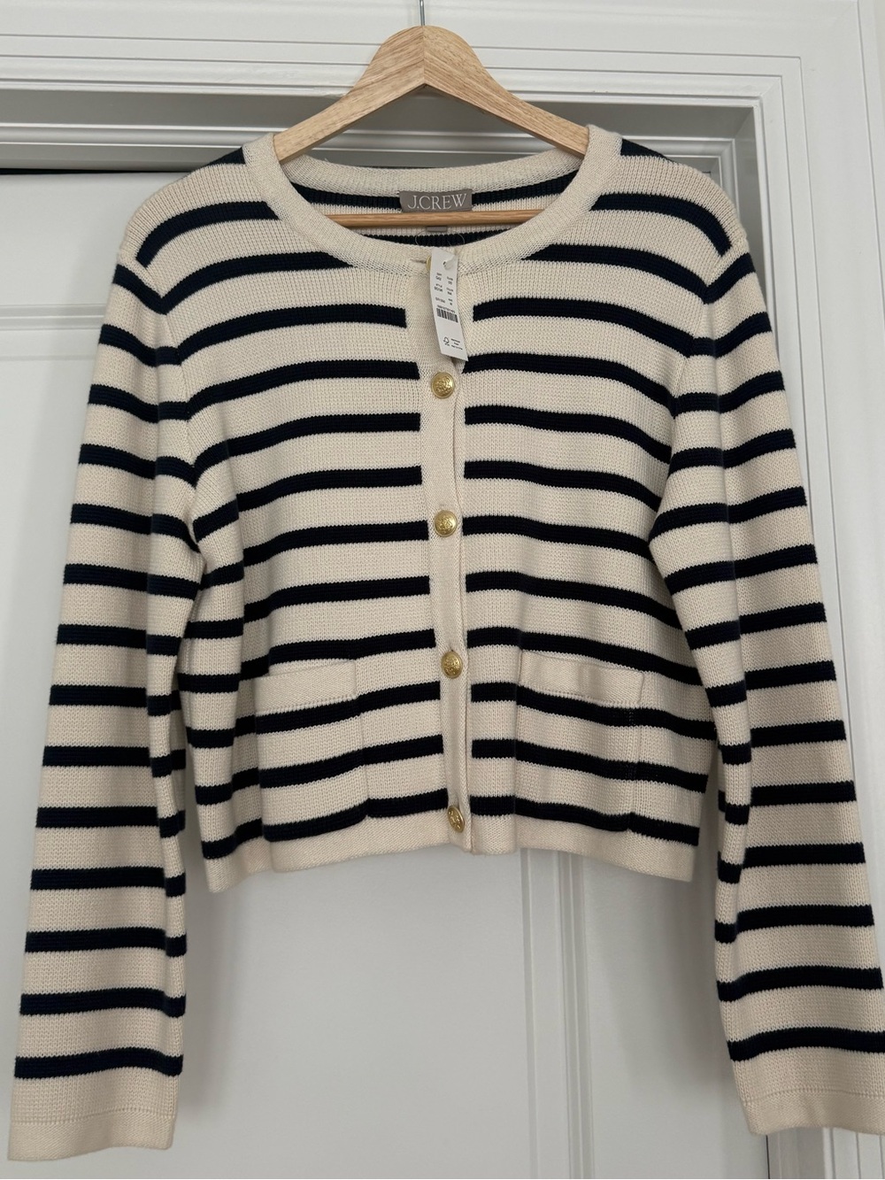J. Crew RETAIL Emilie sweater lady jacket in navy stripe - Picture 2 of 3